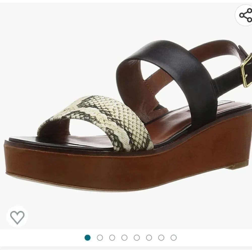 COLE HAAN COMBAN PLASFORM DESIGN OPEN TOE ADJUSTABLE BUCKLE ANKLE STRAP SANDAL